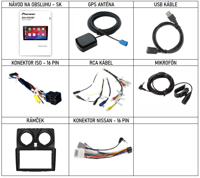 SK Prislusenstvo pre autorádio PIONEER pre nissan qashqai 1  s carplay a androidauto - evtech.sk